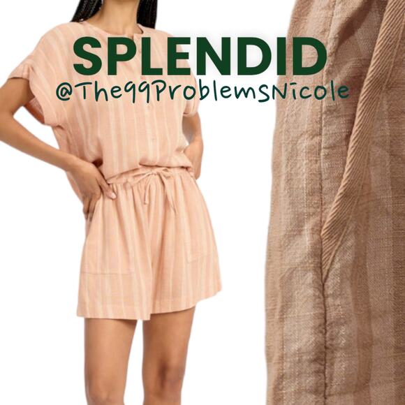 Splendid Linen Striped Shorts - Picture 6 of 8